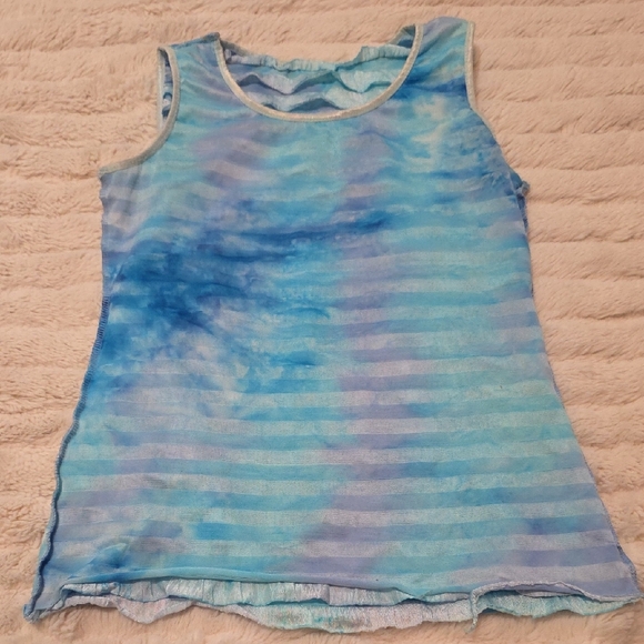 Covington Blue Layered Ruffle Tank Top - Picture 5 of 7